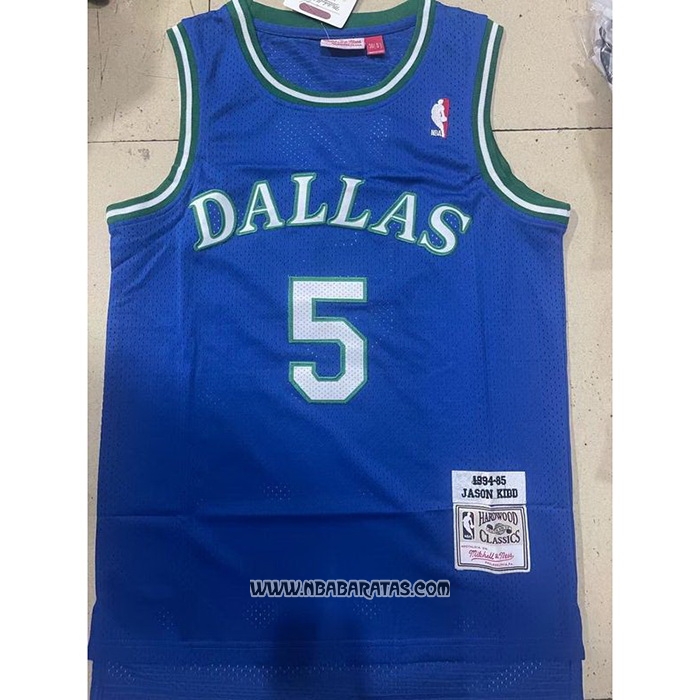 Camiseta Dallas Mavericks Jason Kidd #5 Mitchell & Ness 1994-95 Azul